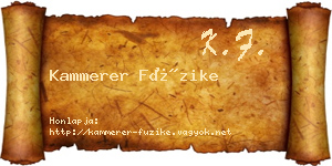 Kammerer Füzike névjegykártya